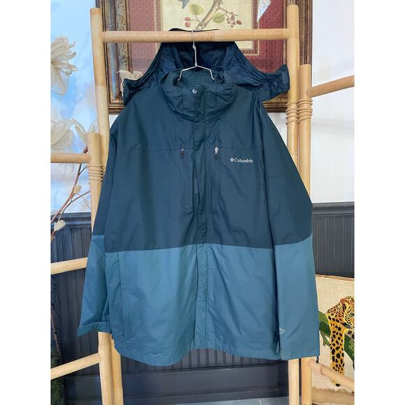 Columbia Interchange 3-in-1 Waterproof Jacket XXL Zip-In Softshell Hooded - Picture 3 of 10